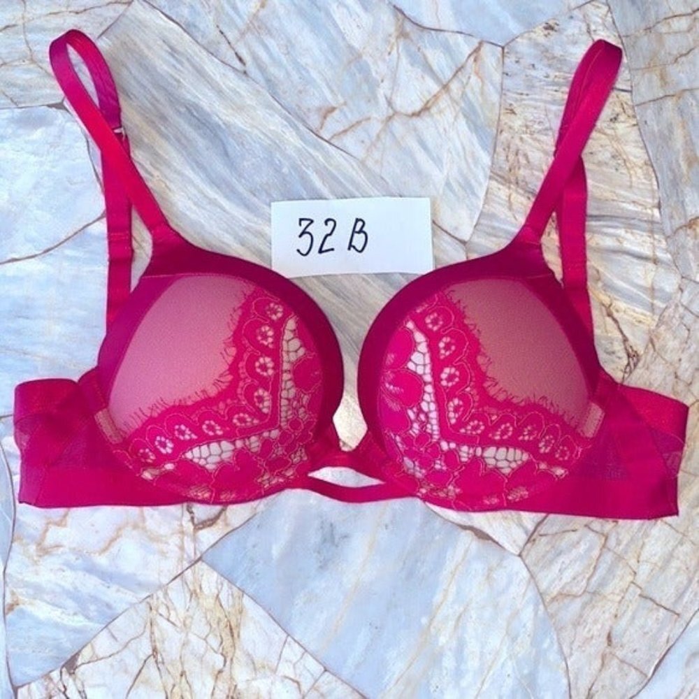 Bombshell Lace Plunge Red Push Up 32B